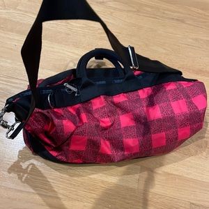 LeSportSac Buffalo Plaid Red and Black Crossbody Bag